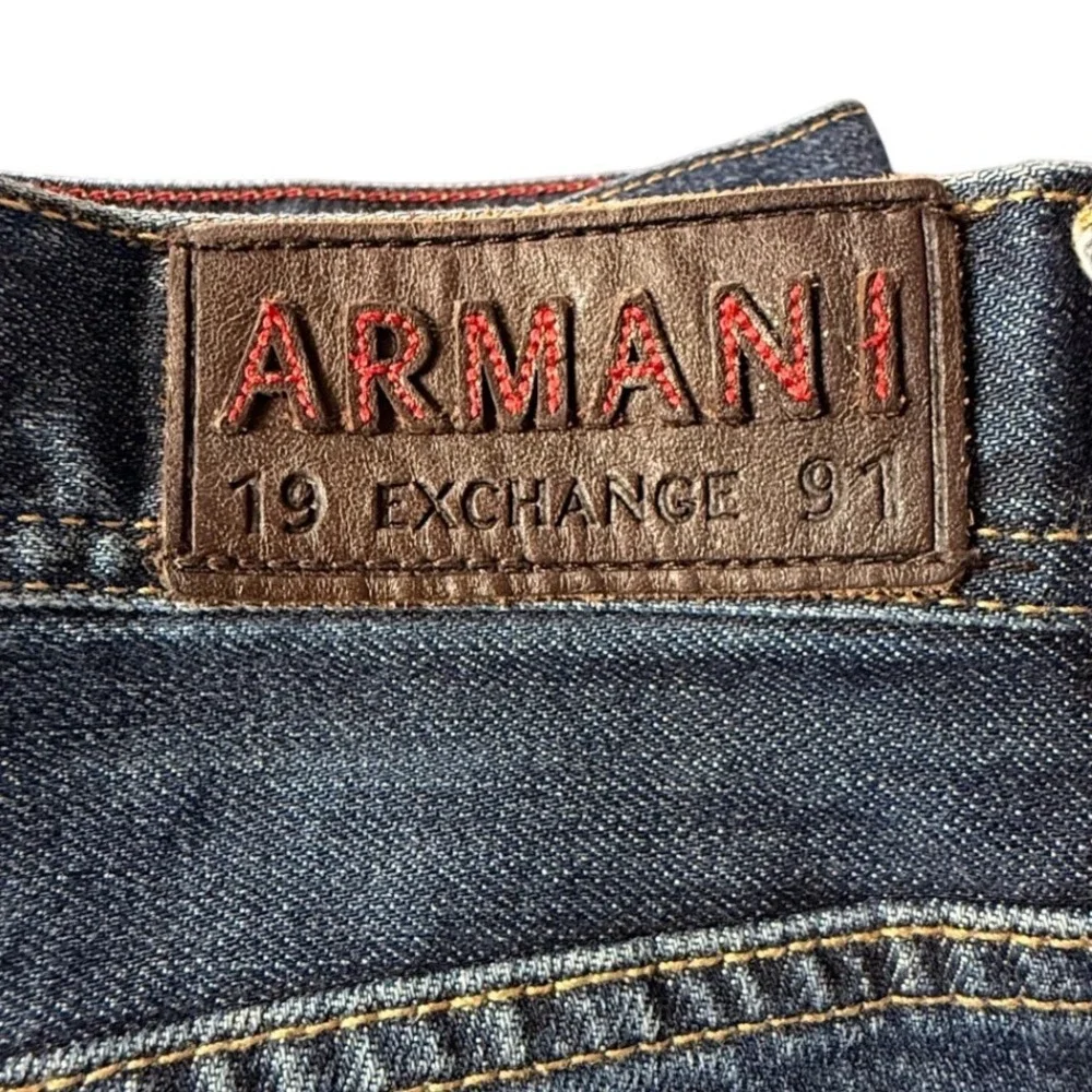 Armani Exchange Mens Slim Fit Dark Wash Denim Jeans Blue Size 34R